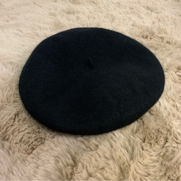 Wool Beret Hat Black One Size - Picture 7 of 10